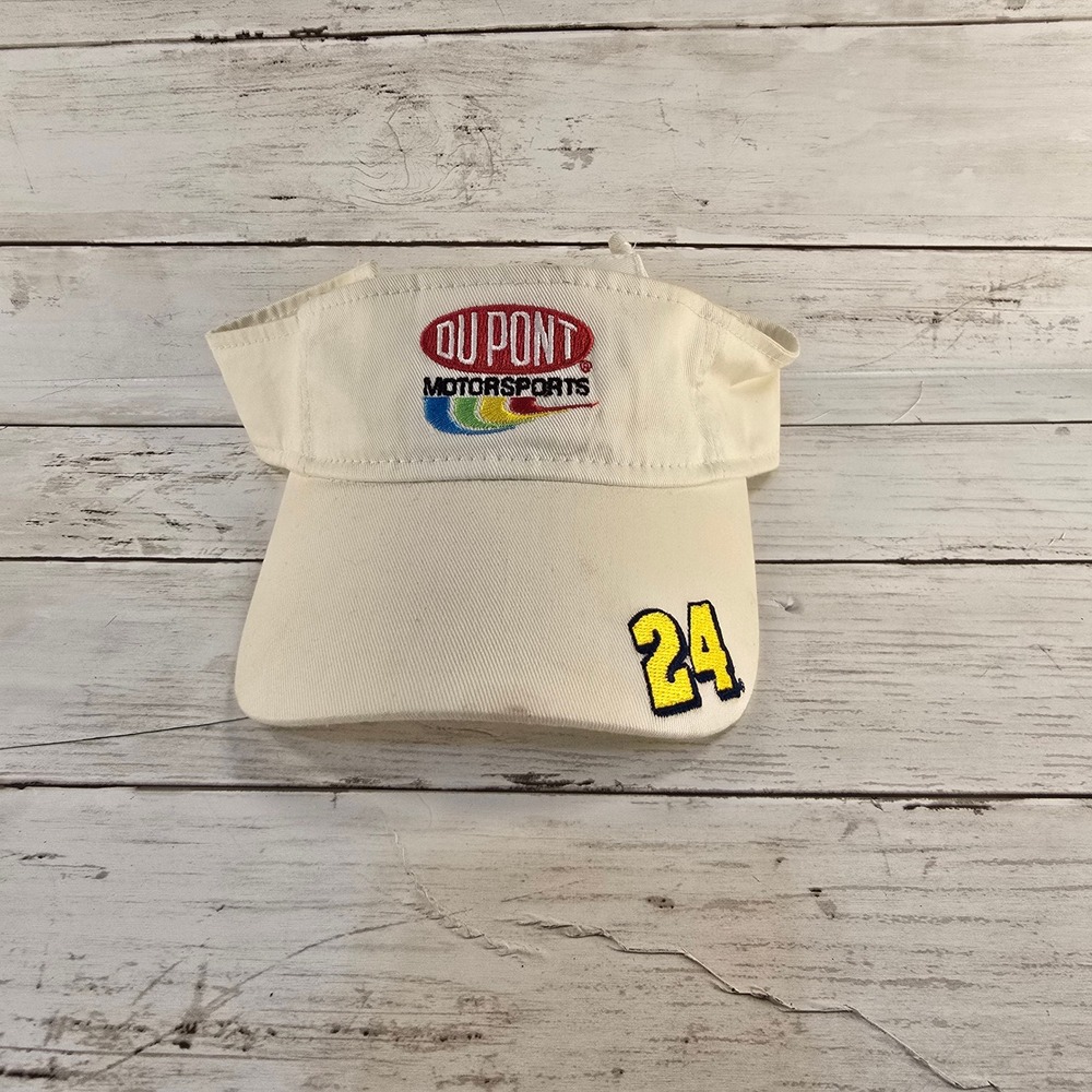 VTG Jeff Gordon NASCAR DuPont Motorsports 24 Visor Hat Chase Authentics Cream